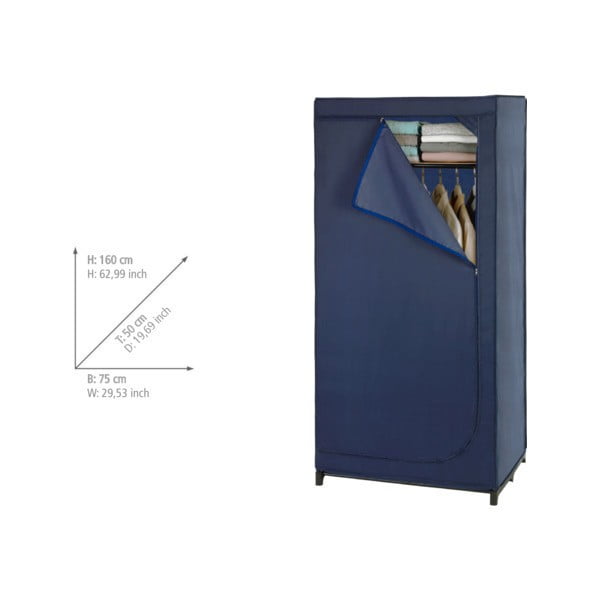 Гардероб от син плат 75x160 cm Business - Wenko-image-1