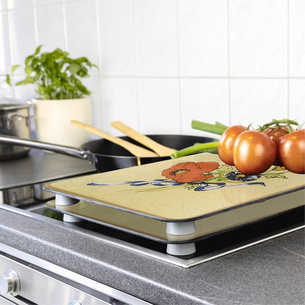 Капаци за печка в комплект от 2 броя от закалено стъкло 52x30 cm Corn-Flowers - Maximex-image-1