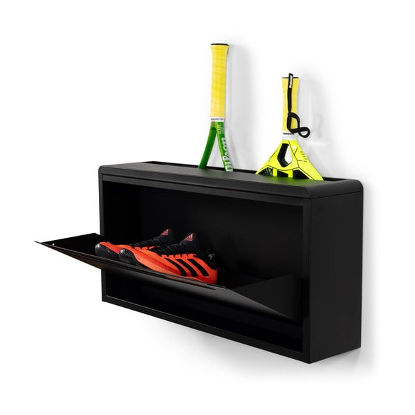 Черна метална накланяща се/висяща стойка за обувки 76x38x18 cm Sportiva – Spinder Design-image-4