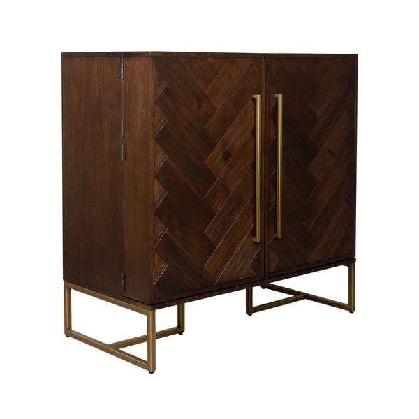 Шкаф за вино от екзотично дърво за 24 бутилки, 100x100 cm Class - Dutchbone-image-2