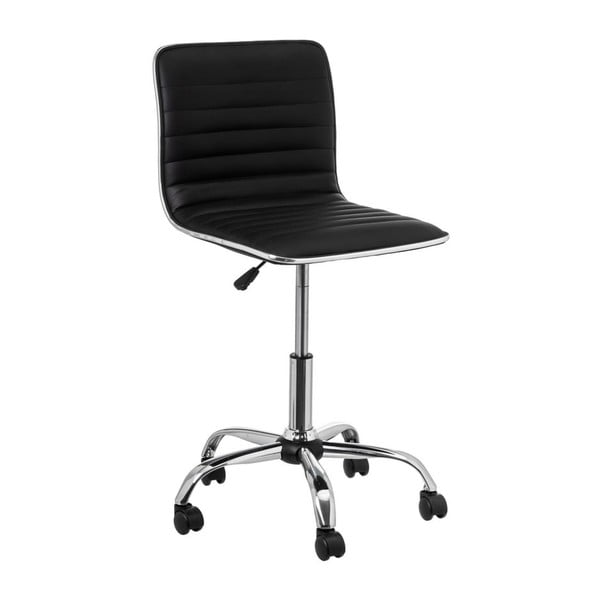 Черен офис стол от имитация на кожа – Casa Selección