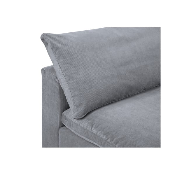 Сива ъглова част на модулен диван от велур Galaxy, десен ъгъл - Windsor & Co Sofas-image-1