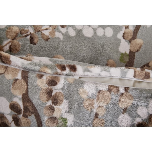 Сиво единично  спално бельо от микроплюш 140x200 cm Branches – My House-image-3