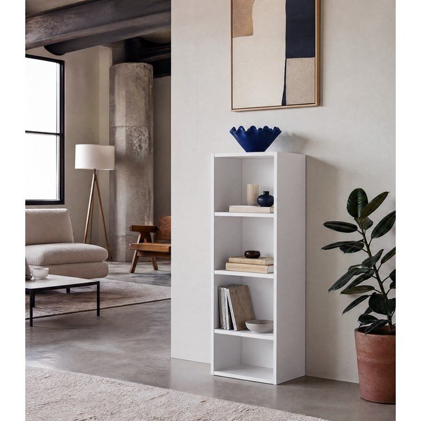 Бяла библиотека 30x106x24 cm Cube – Casa Selección-image-3