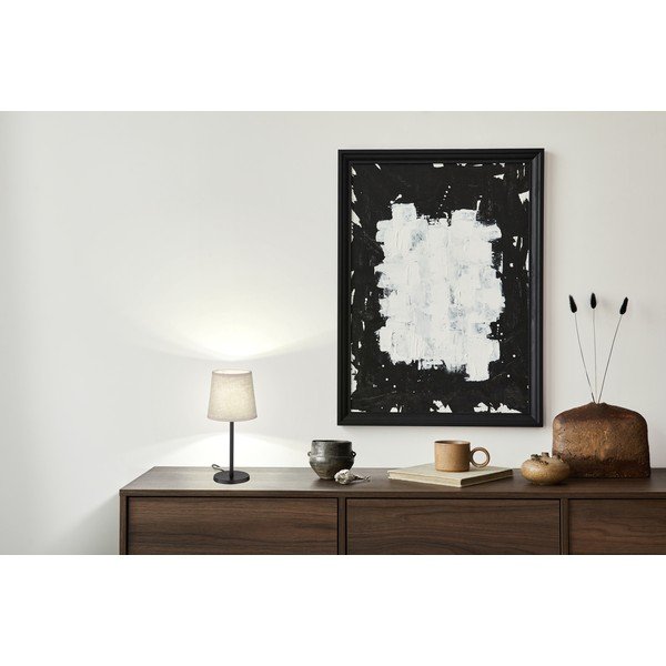 Черно-бежова настолна лампа с текстилен абажур (височина 30 cm) Eve – Fischer & Honsel-image-1