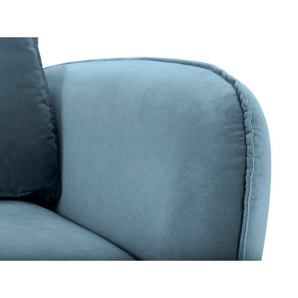 Светлосиньо кадифено кресло с черни крака Lento - Kooko Home-image-3