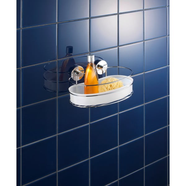 Бял самозалепващ рафт за баня Milazzo – Wenko-image-1