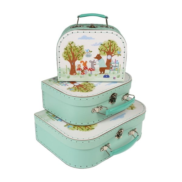 Картонени детски органайзери за играчки в комплект 3 бр. 21x28x8 cm Woodland Friends – Rex London-image-3