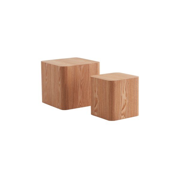 Странични масички в комплект 2 бр. от декор от ясен 40x40 cm Cubo – Jotex