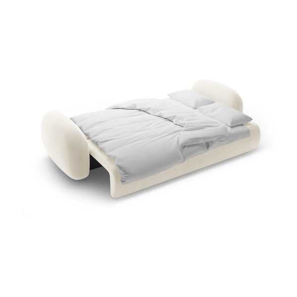 Кремав кадифен сгъваем/с място за съхранение диван 262 cm Tonale – Cosmopolitan Design-image-4