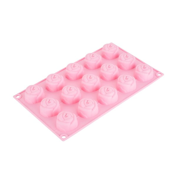 Розова силиконова форма за мини десерти Рози - Tantitoni