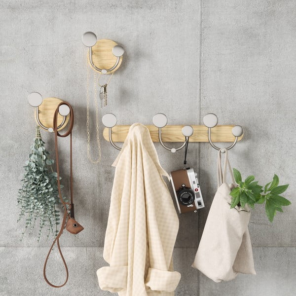 Бяла естествена алуминиева стенна закачалка Melody - Umbra-image-4