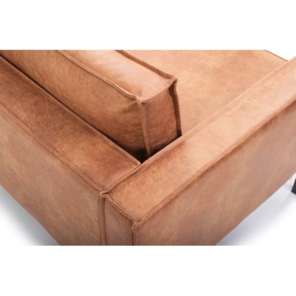 Кафяв диван от изкуствена кожа 216 cm Rate - Scandic-image-3