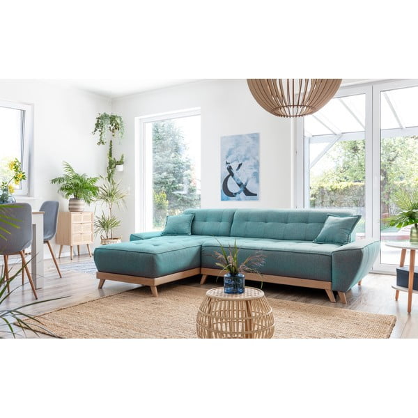 Тюркоаз разтегателен ъглов диван (променлив) Dazzling Daisy – Miuform-image-4