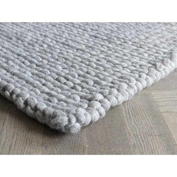 Пясъчнокафяв плетен вълнен килим , 100 x 150 cm Braided Rugs - Wooldot