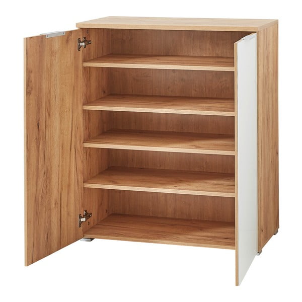 Бял шкаф за обувки в дъбов декор Telde - Germania-image-3