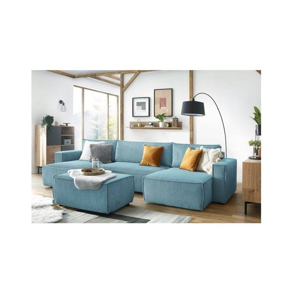 Табуретка  от рипсено кадифе в цвят мента Nihad – Bobochic Paris-image-4