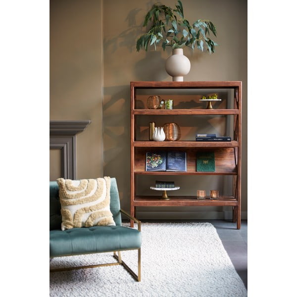 Кафява етажерка от масивна акациева дървесина 120x160 cm Yuki - Light & Living-image-1