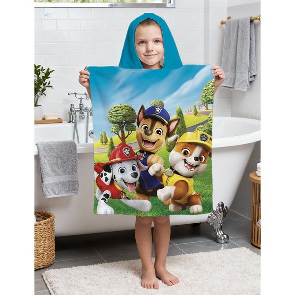 Памучно детско пончо размер 3-8 години Paw Patrol – Jerry Fabrics-image-1