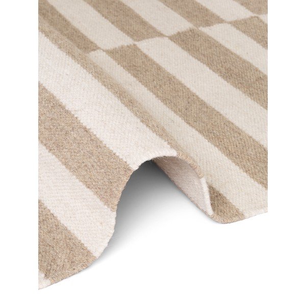 Бял/светлокафяв двустранен/ръчно изработен вълнен килим 80x150 cm Vika – Hanse Home-image-4