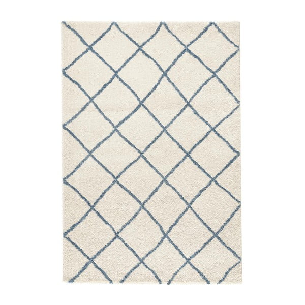 Bílý koberec Mint Rugs Grid, 80 x 150 cm