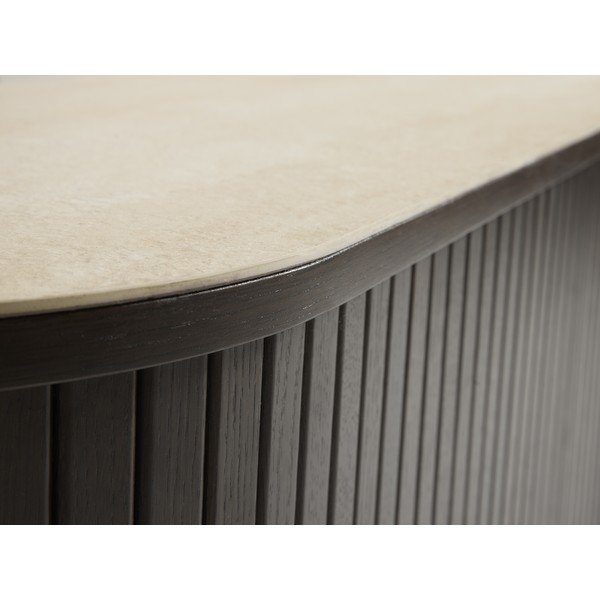 Маса за телевизор с керамичен плот в тъмно естествен цвят 180x50x40 cm Enna – Unique Furniture-image-3