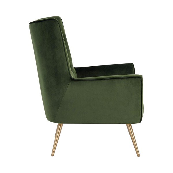 Тъмнозелено кадифено кресло Bodiva - Actona-image-4