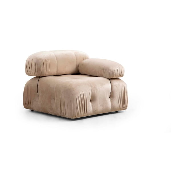 Модул за диван от кремаво кадифе (десен ъгъл) Bubble – Artie