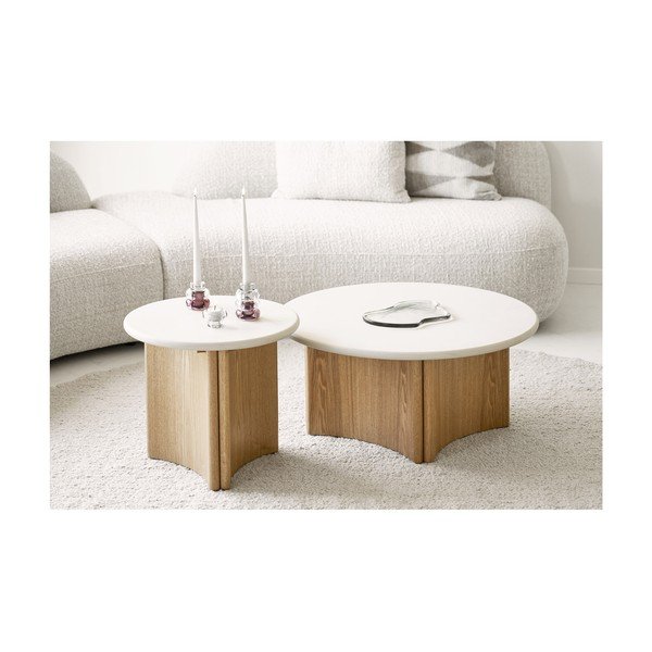 Кръгла странична масичка с бетонен плот ø 50 cm Motril – House Nordic-image-1