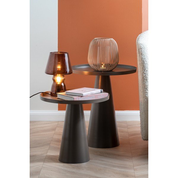 Тъмнокафява стъклена настолна лампа Стъкло, височина 25 cm - Leitmotiv-image-1