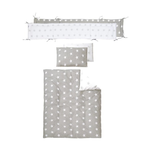 Бяло детско креватче на колела с балдахин 60x120 cm Little stars - Roba-image-3