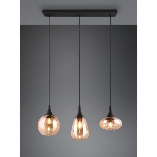 Черно-оранжева висяща лампа със стъклен абажур Lumina - Trio-image-1