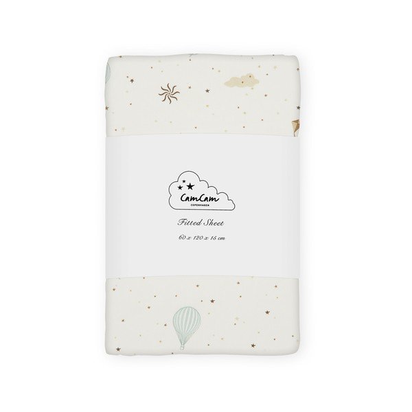 Еластичен детски чаршаф от органичен памук в цвят слонова кост 60x120 cm Dreamland – Cam Cam Copenhagen