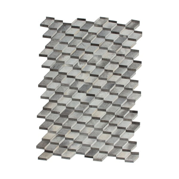 Kožený koberec Revolution Grey, 90x144 cm
