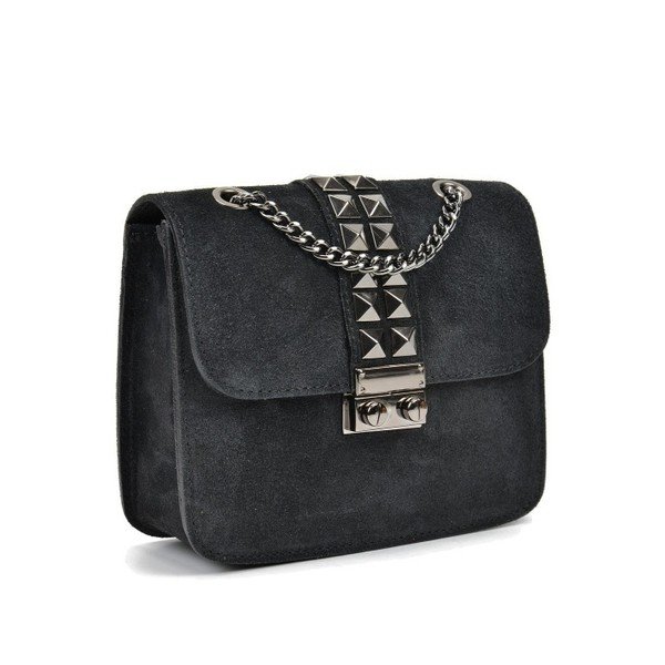 Черна кожена чанта Mangotti Misma - Mangotti Bags-image-2