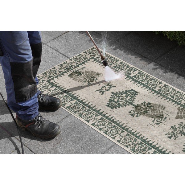 Зелен и кремав килим на открито , 80 x 350 cm Duque - NORTHRUGS-image-3