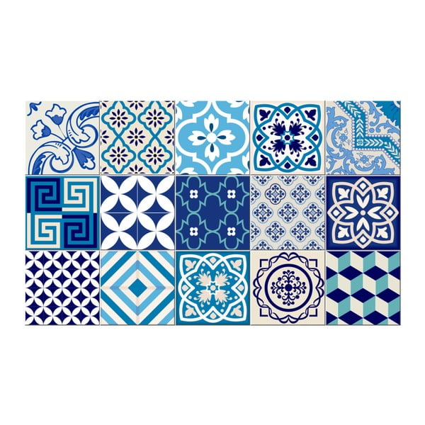 Комплект от 15 декоративни стикера за стена Seaside, 15 x 15 cm - Ambiance-image-1