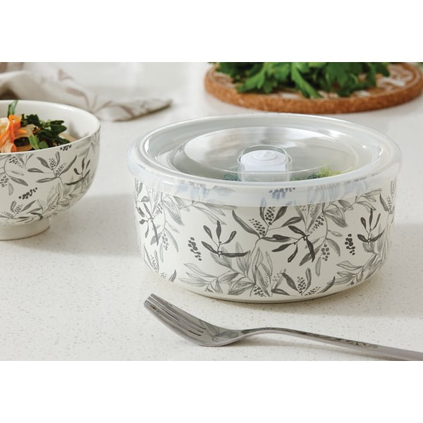 Бежов керамичен буркан за храна Leaf Grown - Ladelle-image-1