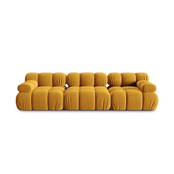 Жълт кадифен диван 282 cm Bellis - Micadoni Home