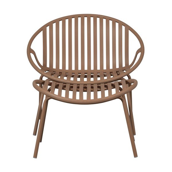 Розово пластмасово градинско кресло с табуретка за крака Bruce – WOOOD-image-4