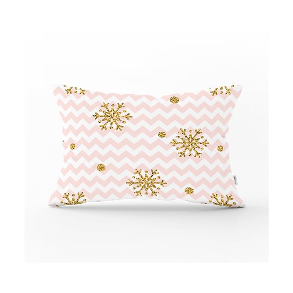 Коледна калъфка за възглавница "Златни снежинки", 35 x 55 cm - Minimalist Cushion Covers