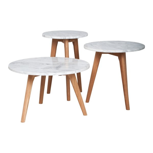 Масичка за кафе с плот в декор от камък , ⌀ 50 cm Stone - Zuiver-image-3