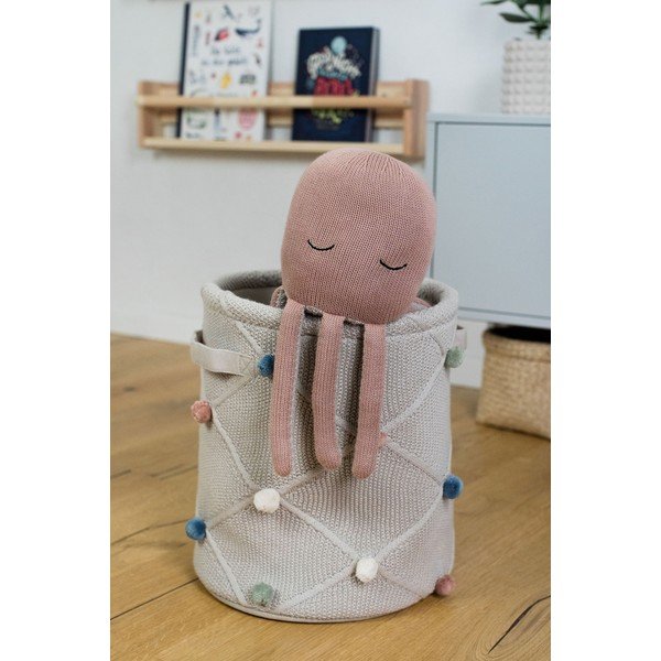 Светлокафява текстилна детска кошница за играчки ø 30x35 cm Taupe – Kindsgut-image-3