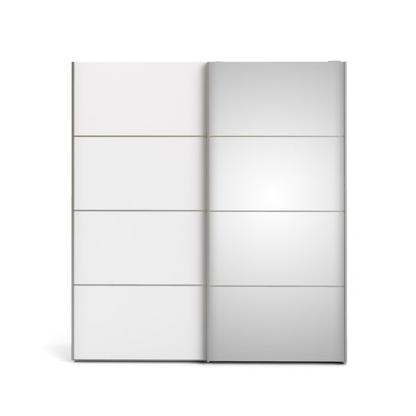 Бял гардероб с огледало и плъзгащи се врати 182x202 cm Verona - Tvilum