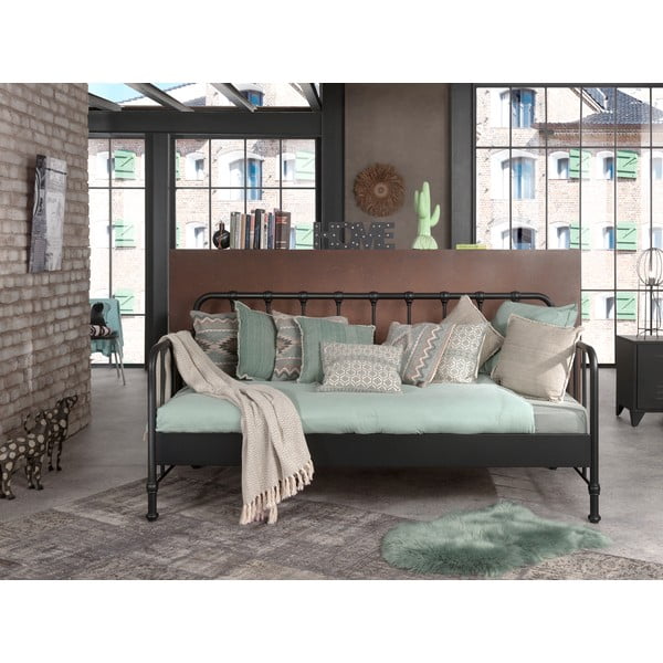 Сиво метално детско легло 90x200 cm BRONXX – Vipack-image-2