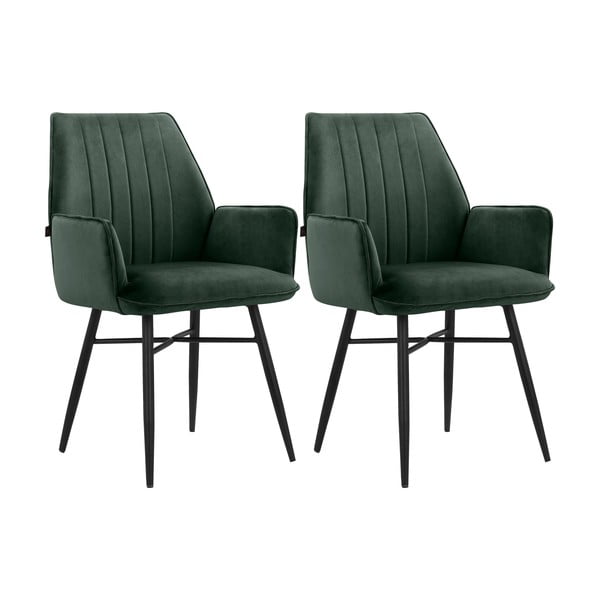 Зелени тапицирани трапезни столове в комплект 2 бр. Anzo – Støraa-image-4