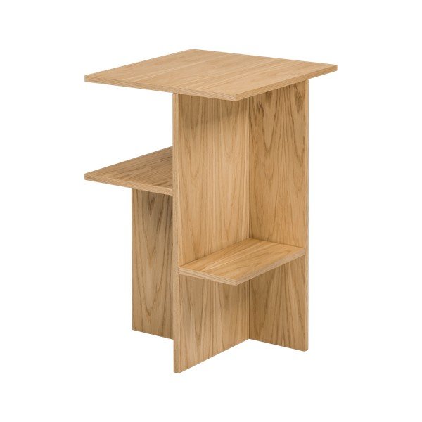 Нощно шкафче от декор от дъб  с рафтове в естествен цвят Atik – noo.ma