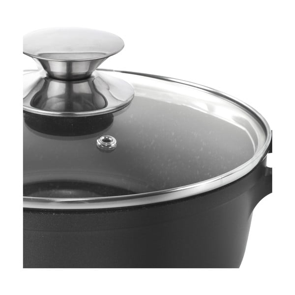 Pfluon Granit тенджера с незалепващо покритие и стъклен капак , ⌀ 24 cm Grande - Orion-image-4