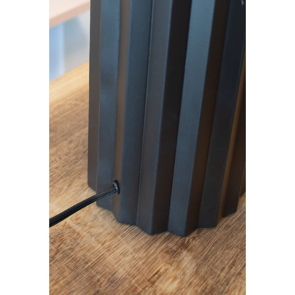 Черна настолна лампа с текстилен абажур (височина 60 cm) Hashira - Markslöjd-image-2