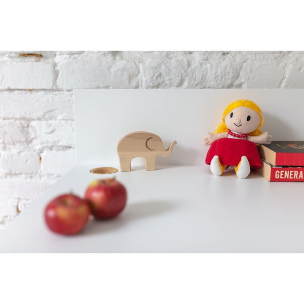 Бяло бюро с основа от ясенова дървесина, дължина 85 cm Luka - Ragaba-image-1